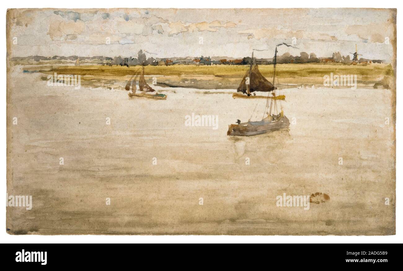 james-mcneill-whistler-gold-and-brown-dordrecht-landscape-painting