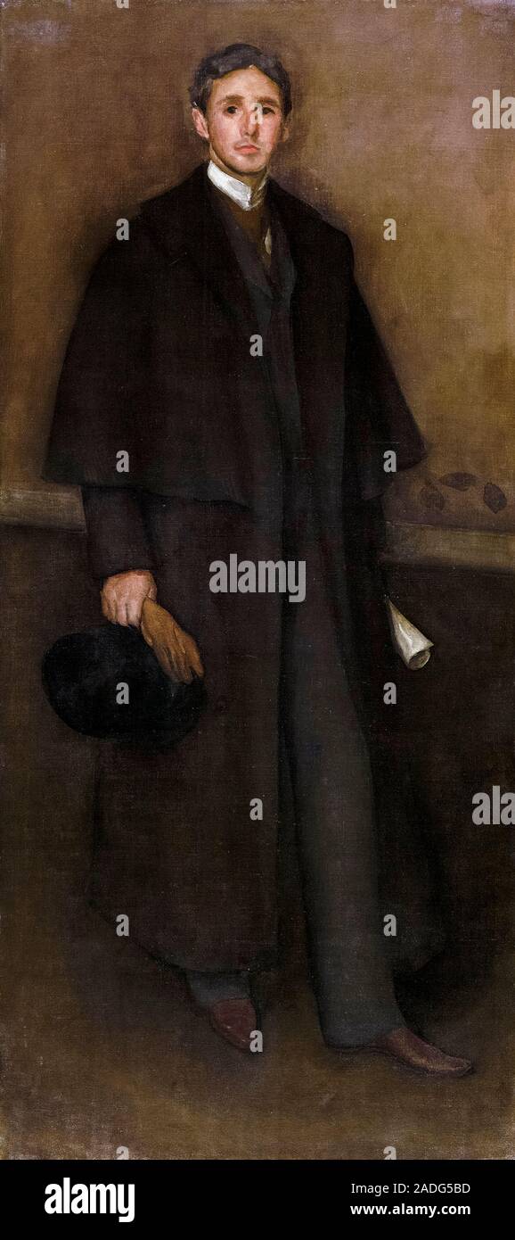 James McNeill Whistler, Arrangement in Flesh Color and Brown, Portrait of Arthur Jerome Eddy, painting, 1894 Stock Photo
