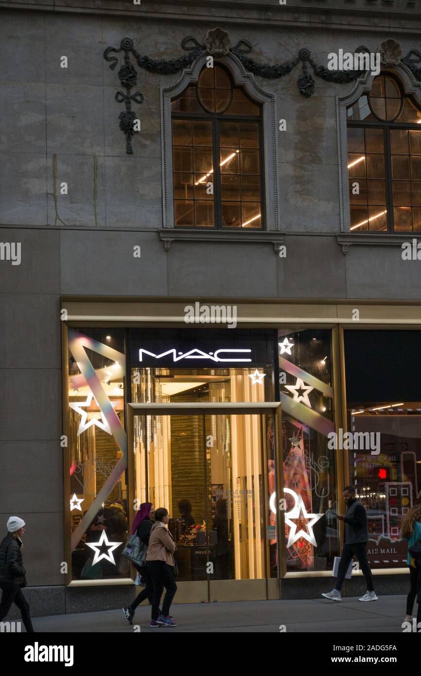 MAC Cosmetics Store on Fifth Avenue is decorated for the Holiday Season