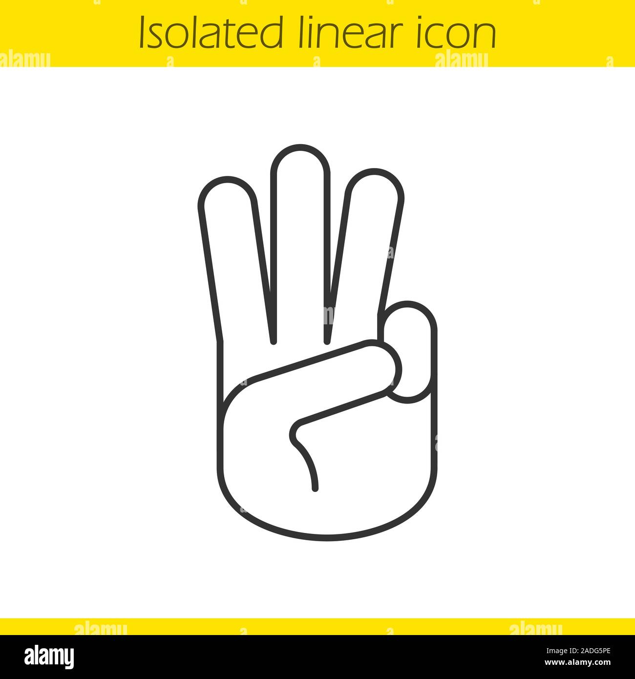 Three fingers salute linear icon. Thin line illustration. Scout promise  sign. Three fingers hand gesture contour symbol. Vector isolated outline  drawi Stock Vector Image & Art - Alamy