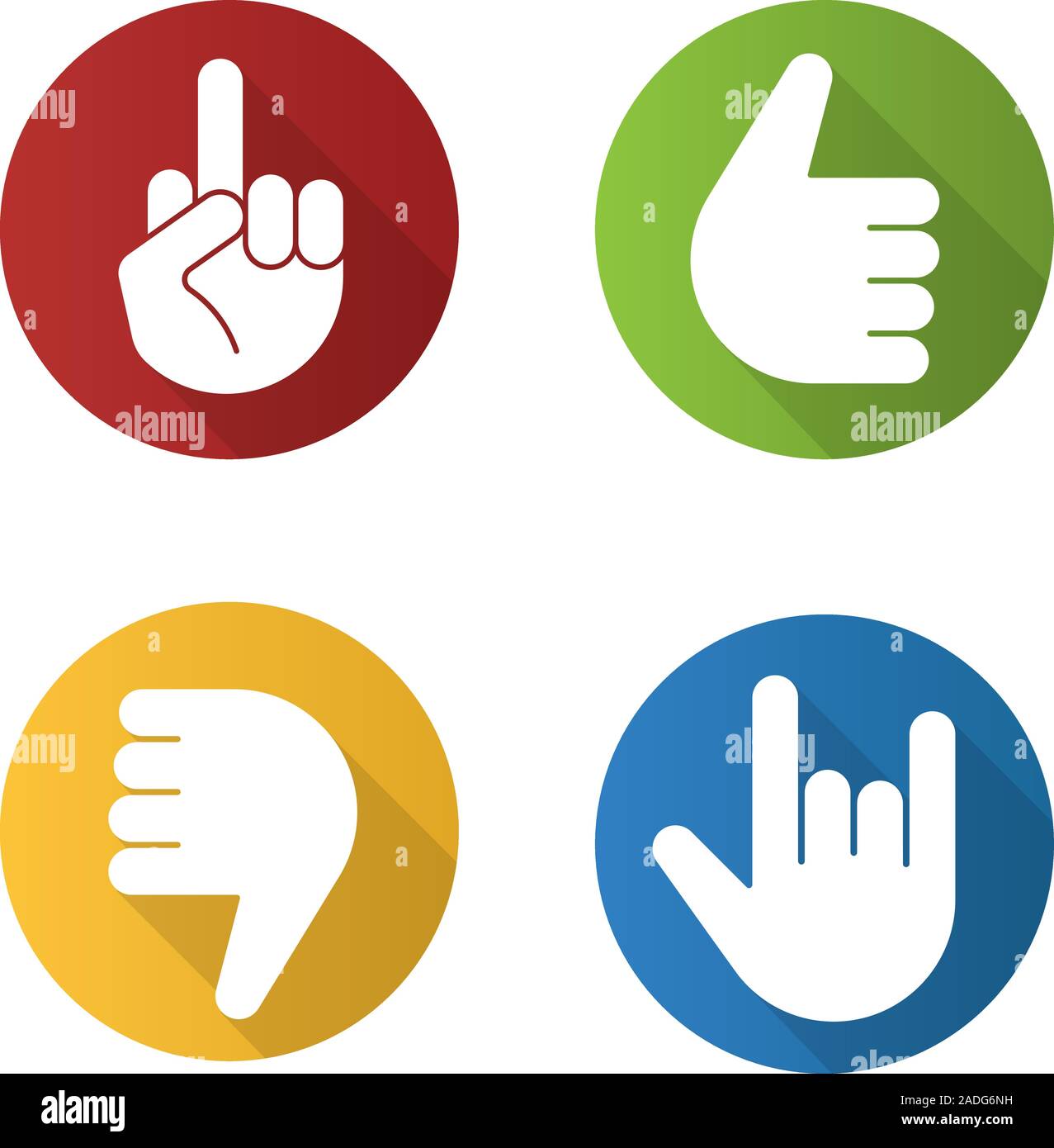 Download Hand Gestures Flat Design Long Shadow Icons Set Thumbs Up Dislike Heavy Metal Middle Finger Up Vector Silhouette Illustration Stock Vector Image Art Alamy