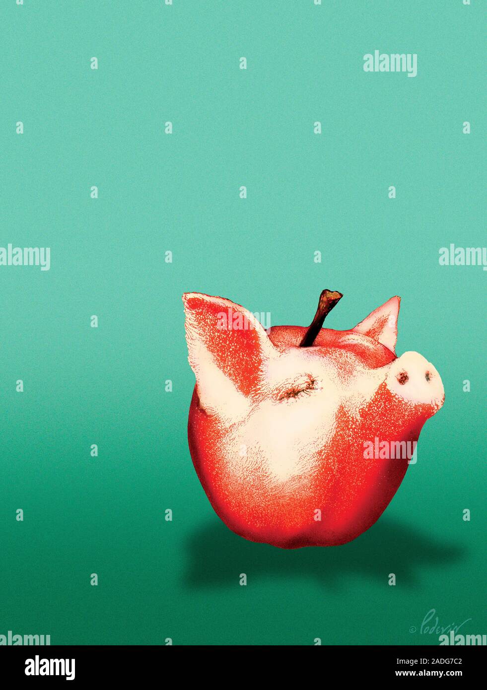 Genetically modified food, conceptual computer artwork. Stock Photo