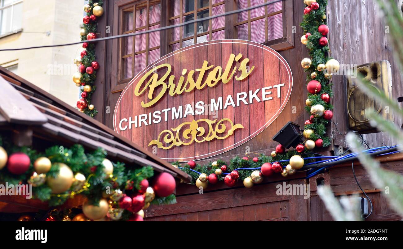 Christmas market in Broadmead, Bristol, UK Stock Photo