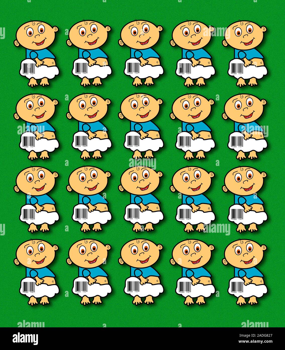 Human cloning. Computer artwork of cloned babies Stock Photo - Alamy