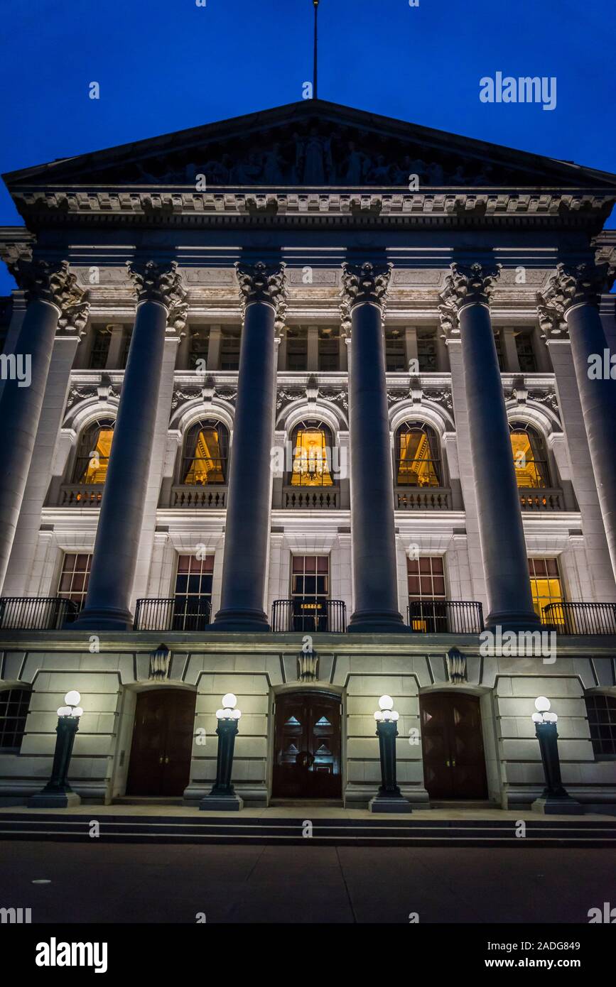 Wisconsin State Capitol, a Beaux-Arts building completed in 2017, Madison, Wisconsin, USA Stock Photo