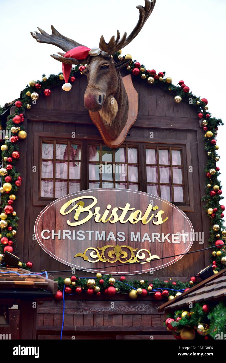 Christmas market in Broadmead, Bristol, UK Stock Photo