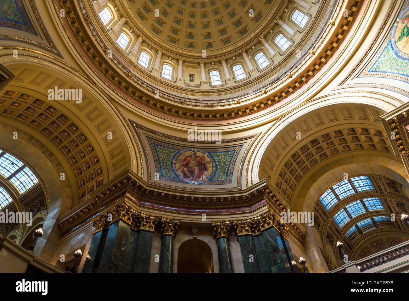 Wisconsin State Capitol, a Beaux-Arts building completed in 2017, Madison, Wisconsin, USA Stock Photo