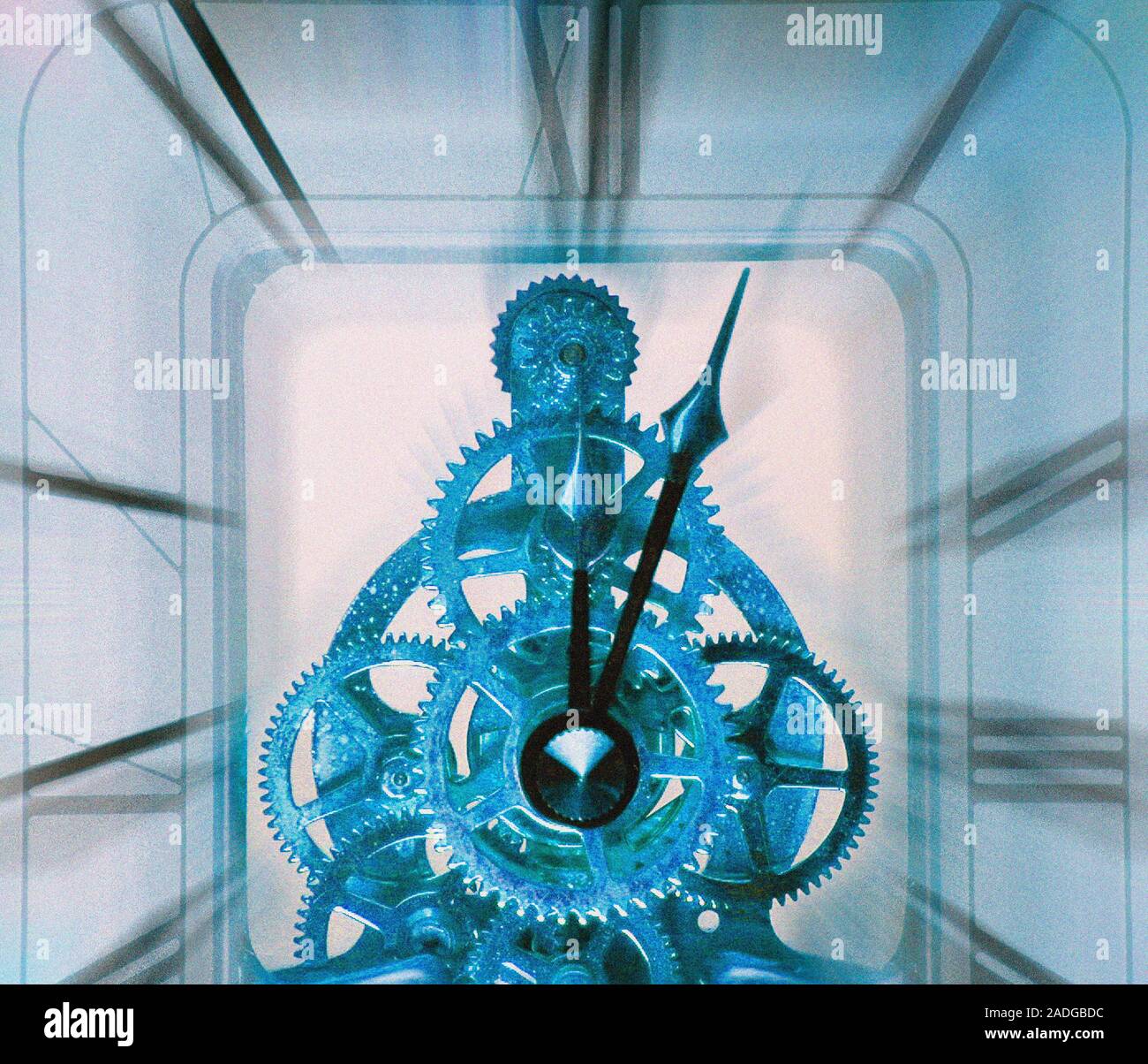 Clock mechanism. Conceptual computer artwork of a clock mechanism