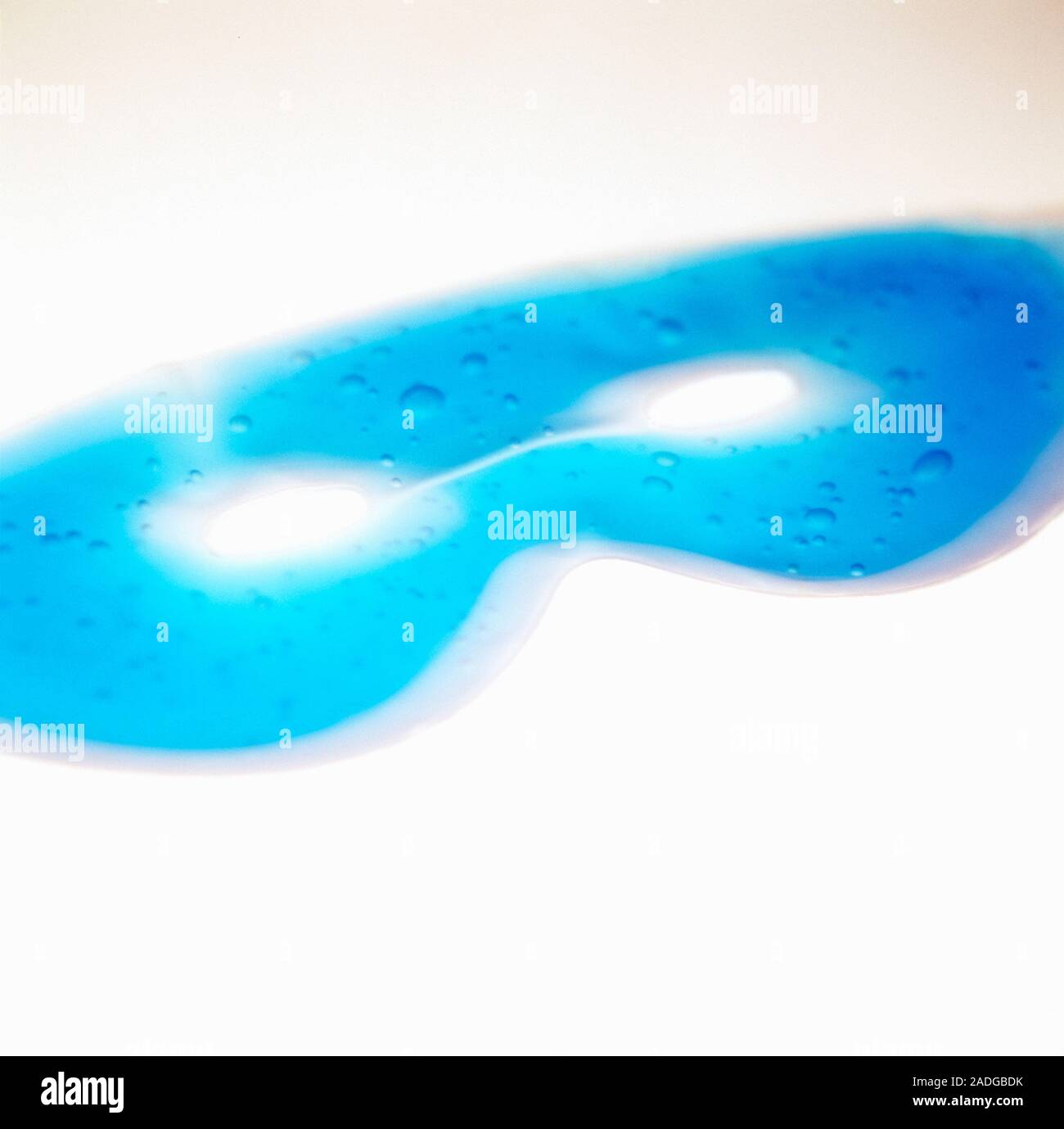 Eye mask. This gel filled mask is cooled in a refrigerator before being