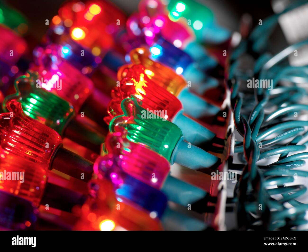 Christmas lights. The lights are connected in series Stock Photo Alamy