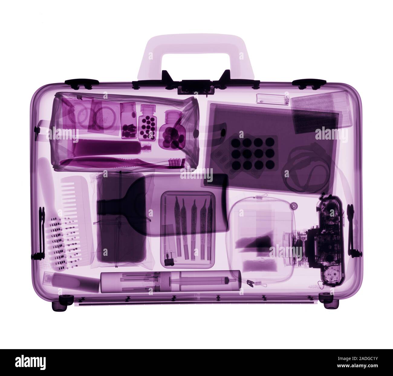 Suitcase, coloured X-ray Stock Photo - Alamy