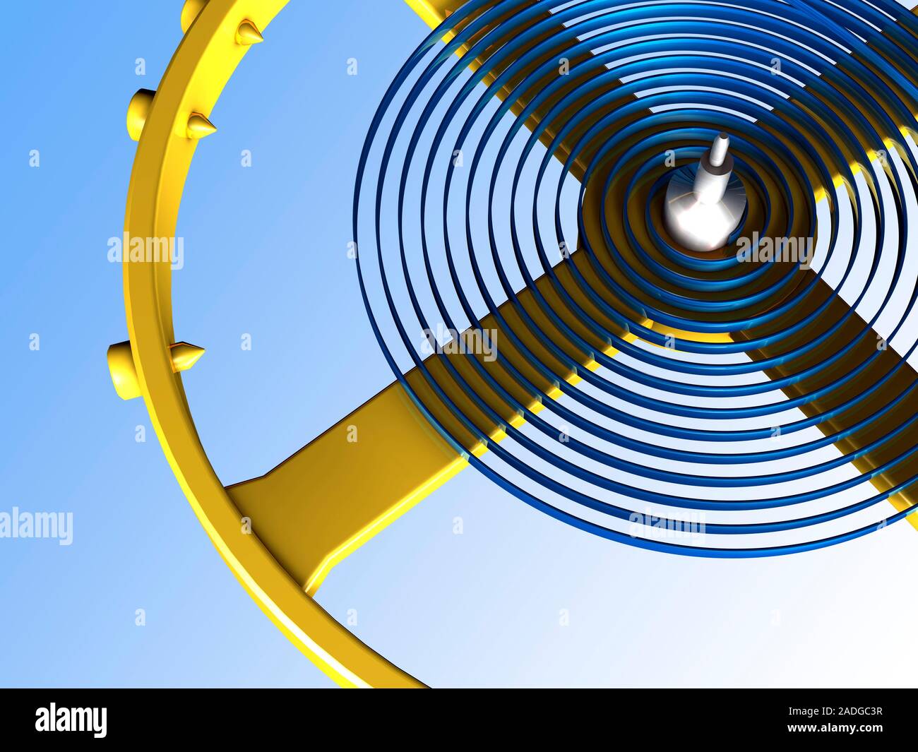 Balance wheel of a watch. Computer artwork of a balance wheel, the part