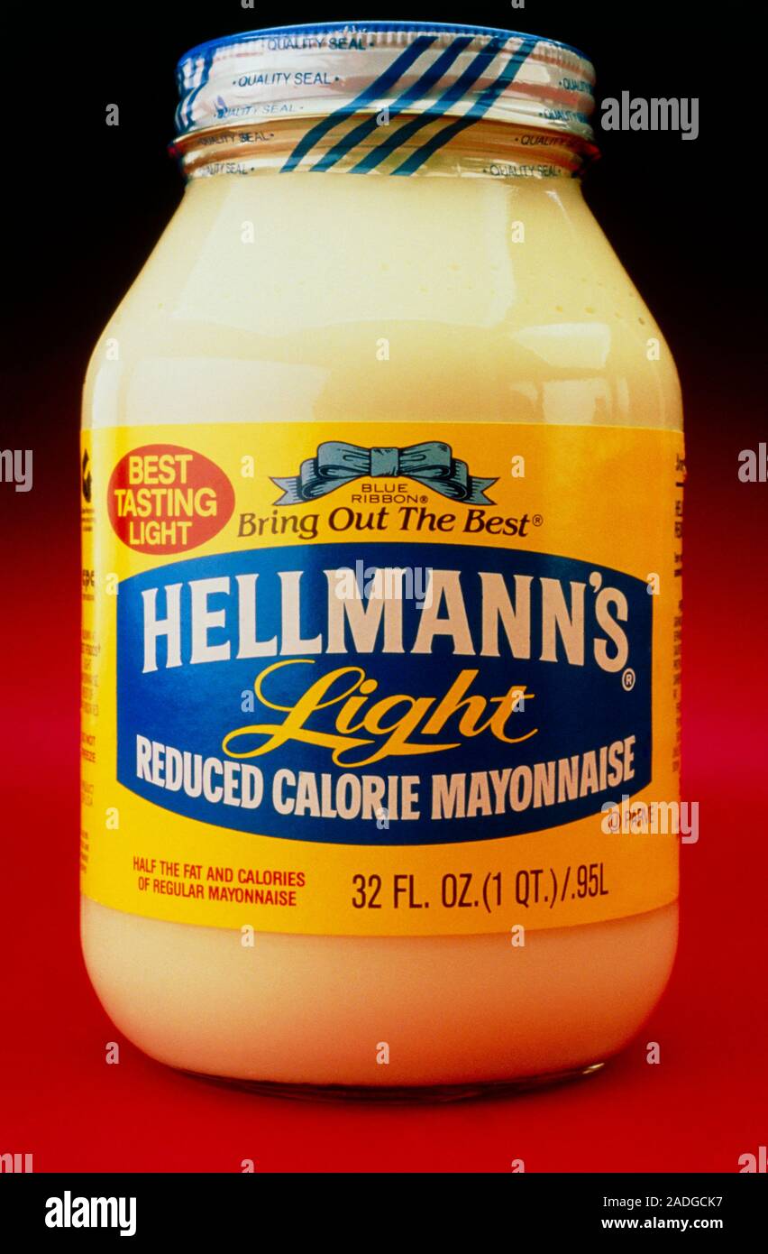 Editorial use only Mayonnaise. Bottle of low fat (reduced calorie