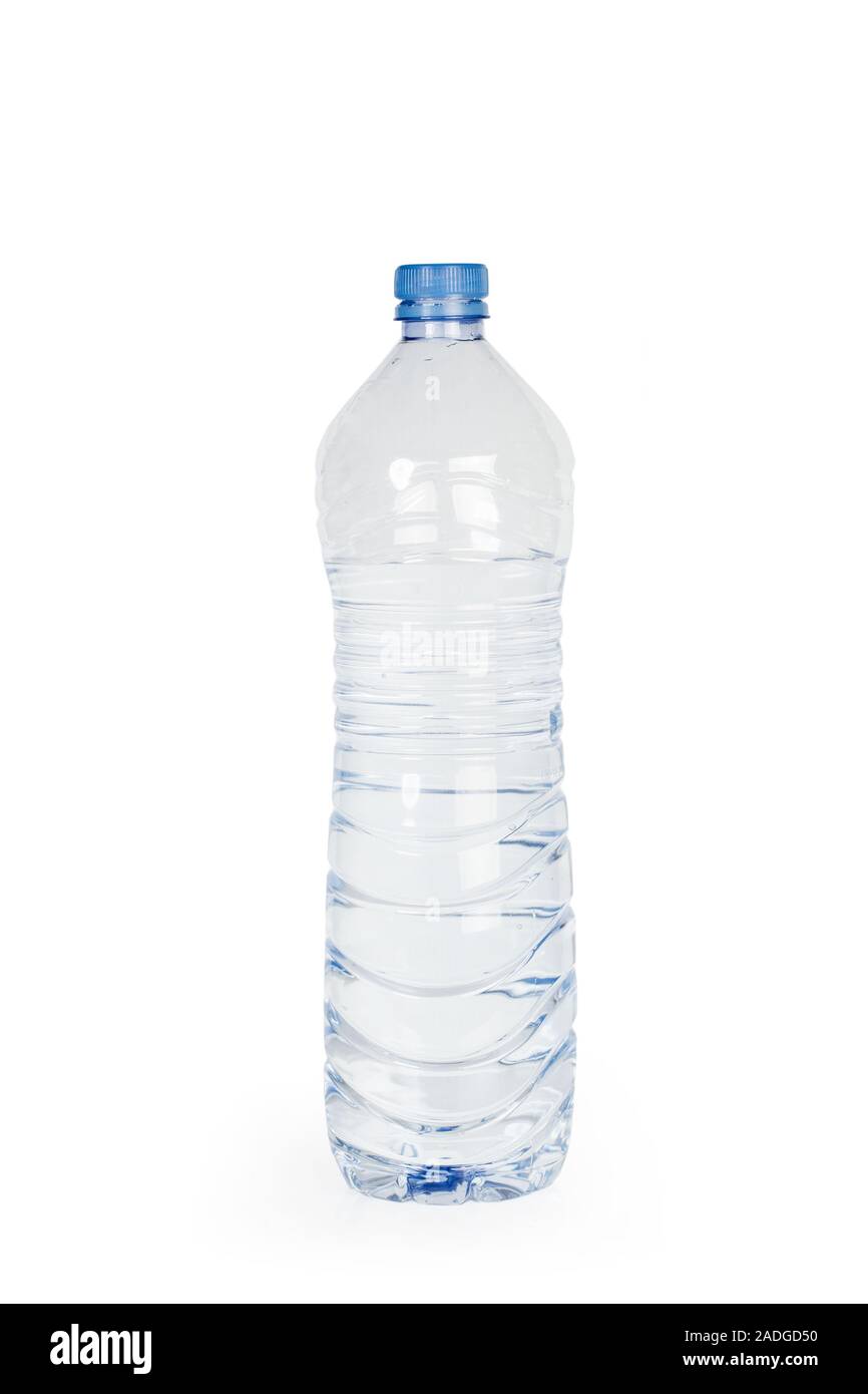 A plastic water bottle on a white background Stock Photo - Alamy