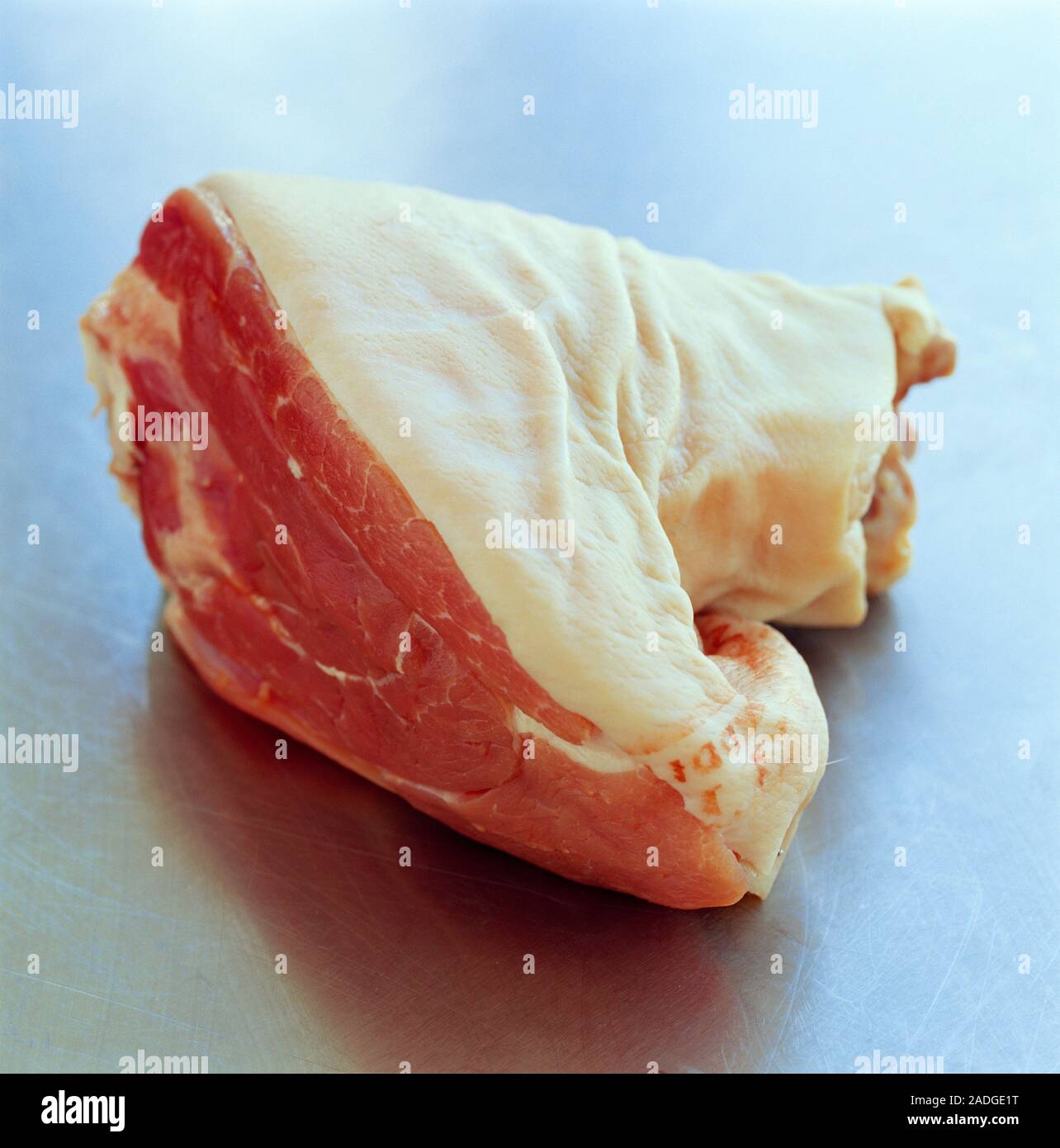 Pork. Joint of pork. Pork is high in protein. Some cuts also contain