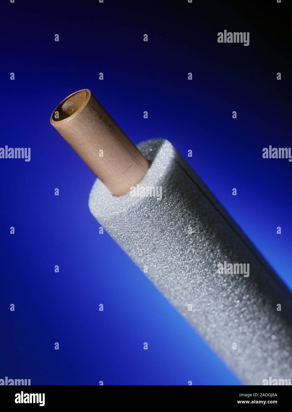 Foam insulation round a copper pipe Stock Photo Alamy