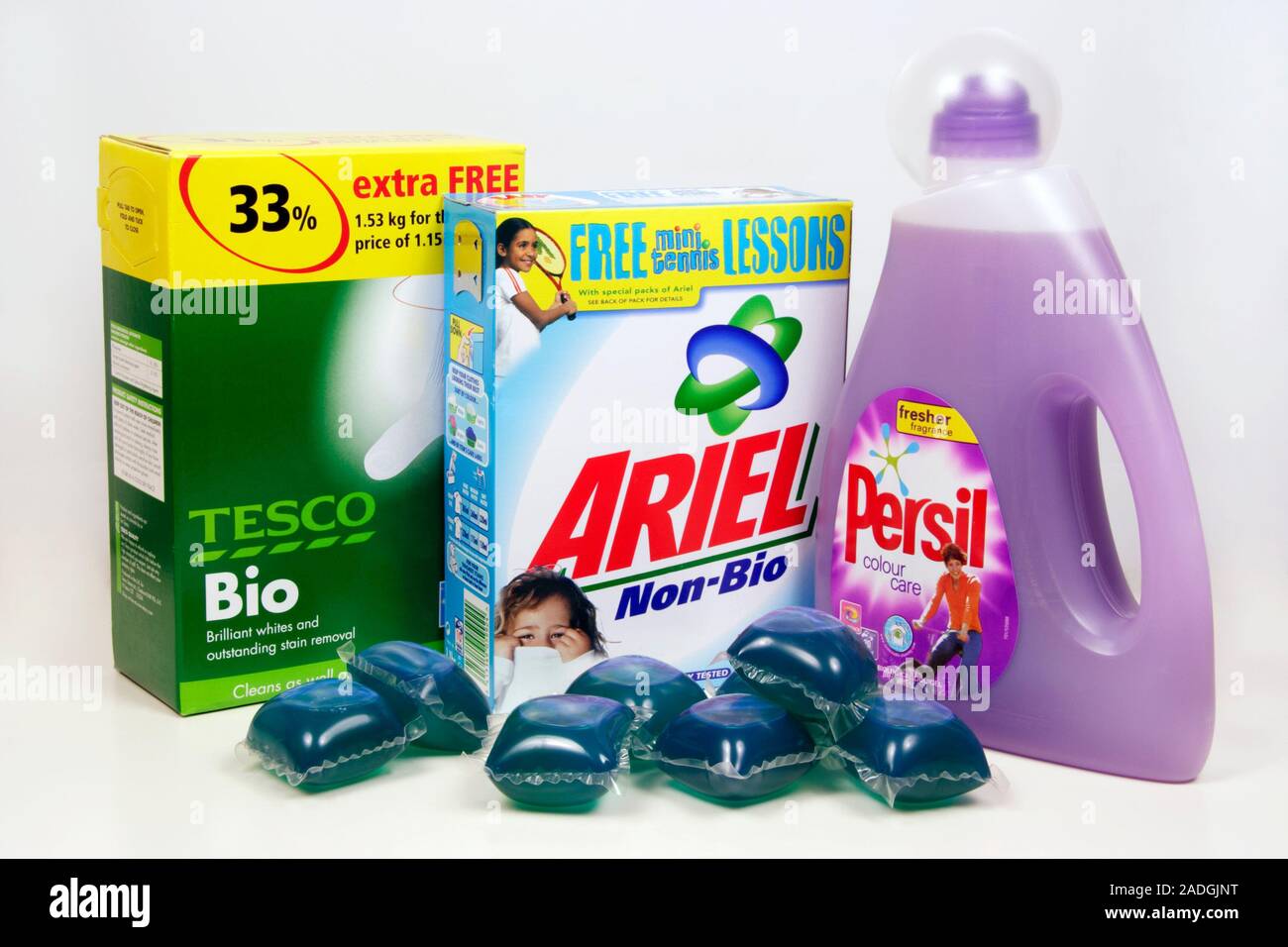 Washing products. Assorted washing products including biological powder