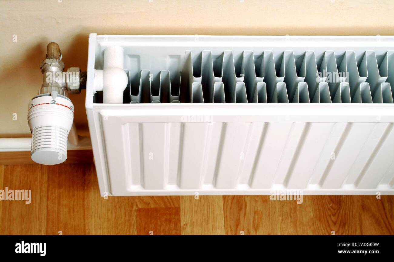 Household radiator. Radiators circulate hot liquid through exposed pipes to transfer heat to the