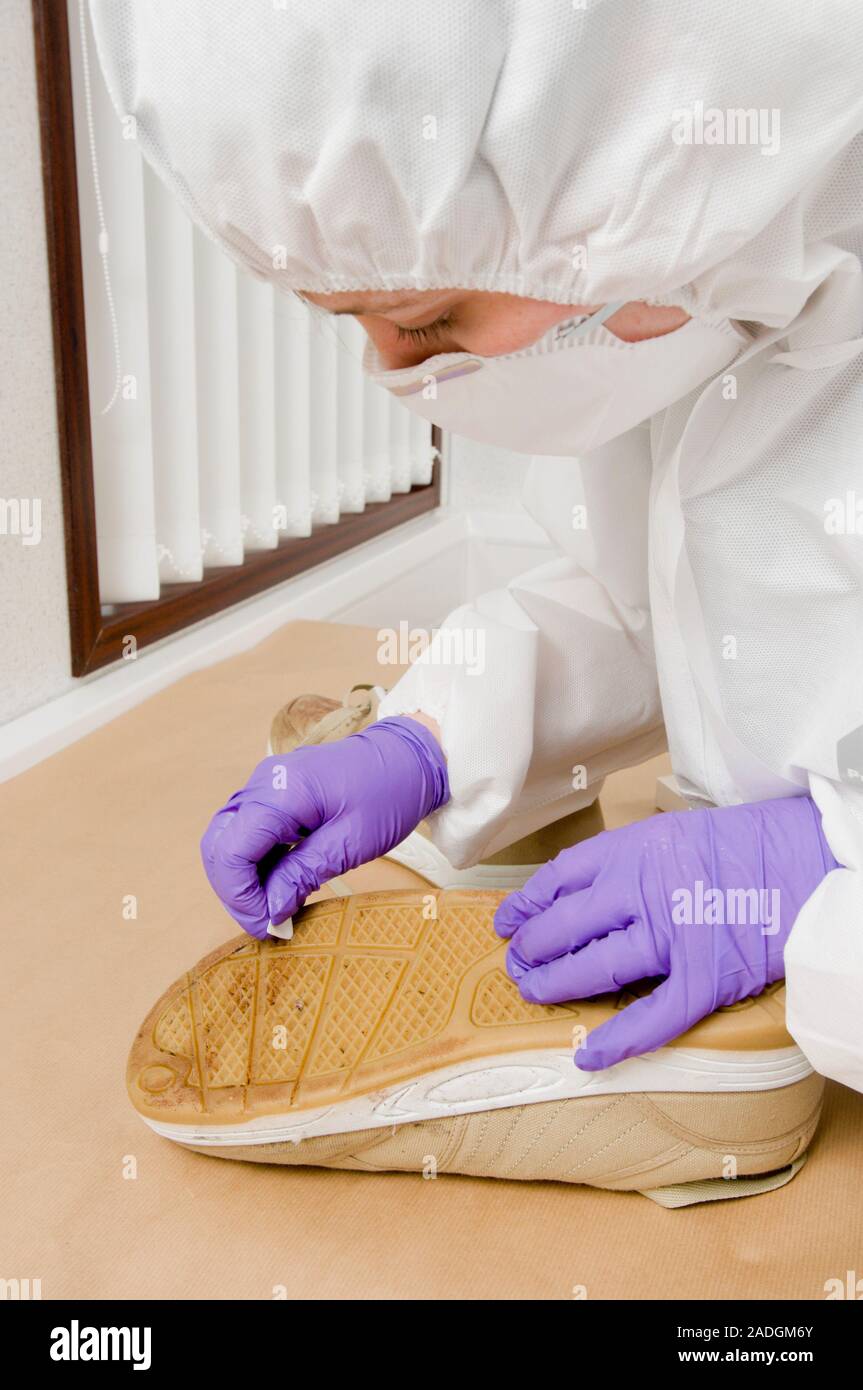 Forensic blood test. Image 3 of 5. Forensics officer performing a blood
