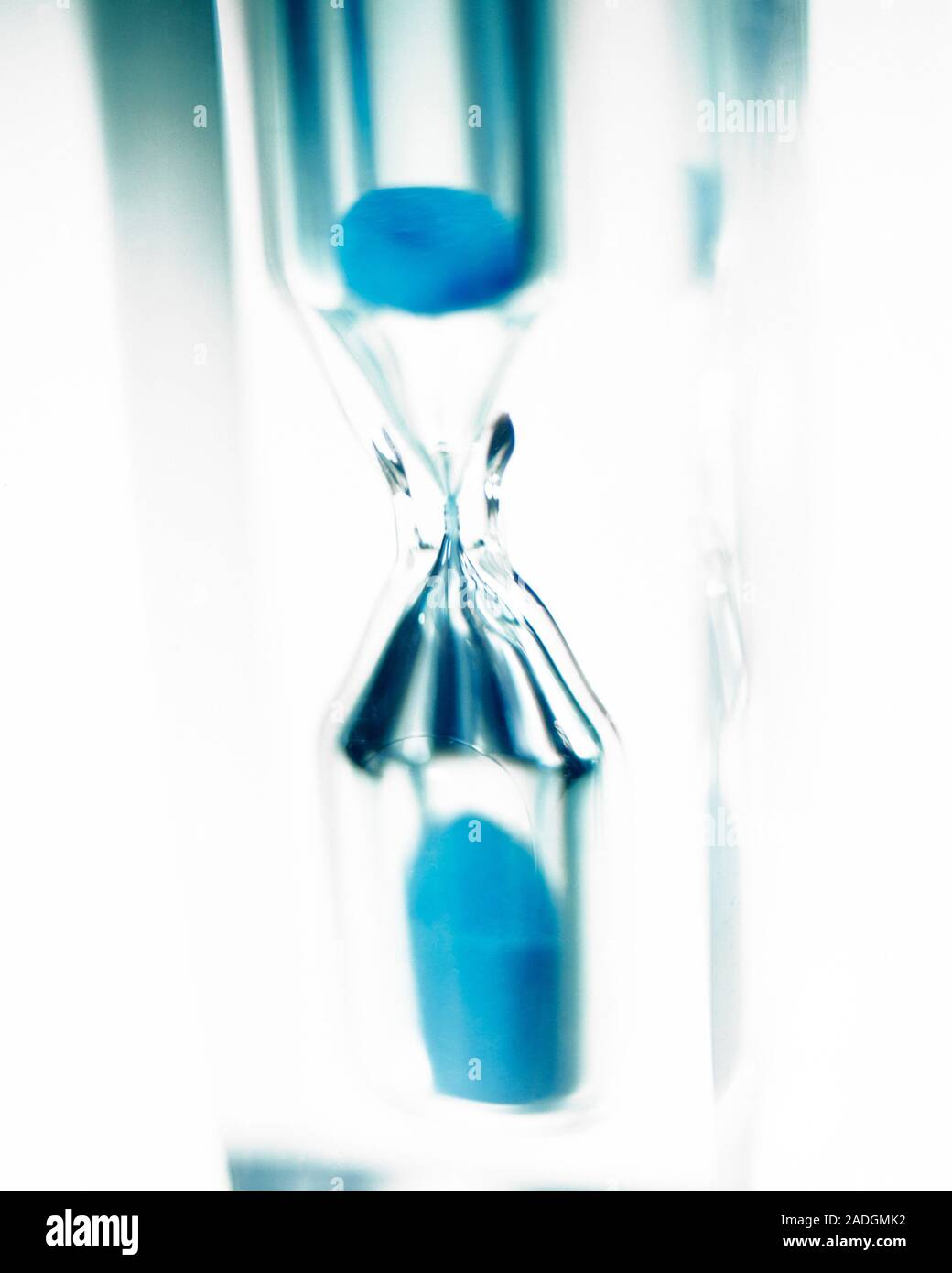 Sand timer. This device is used to measure a set period of time by the ...
