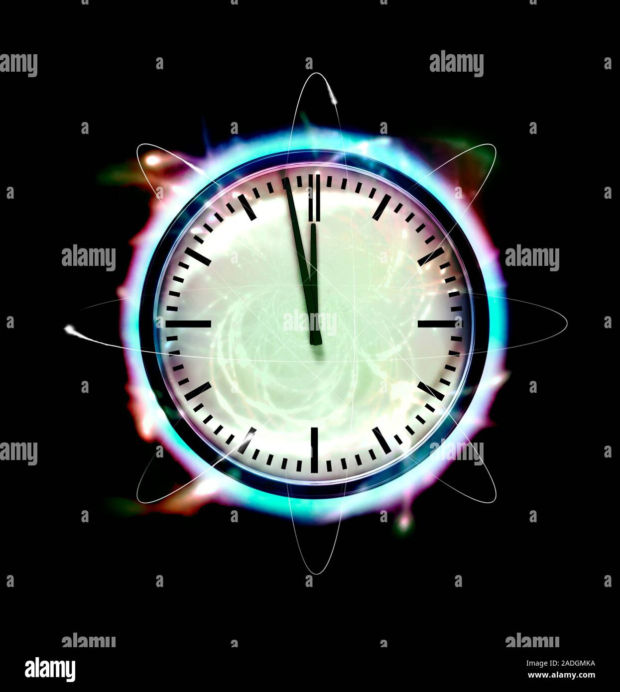 Atomic clock. Conceptual artwork of the face of an atomic clock. Atomic