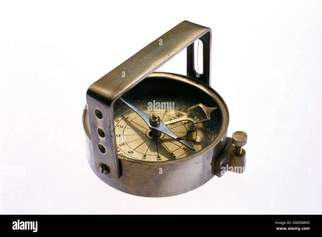 Compass. This handheld compass is used in simple navigation. The needle