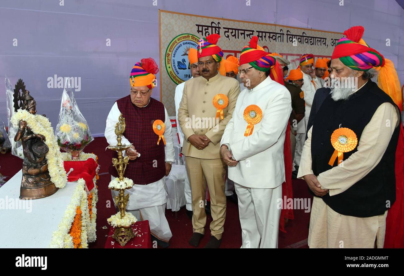 Governor of Rajasthan Kalraj Mishra during the annual convocation 2019 of Maharshi Dayanand Saraswati University at Ajmer. Photo/Sumit Saraswat Stock Photo