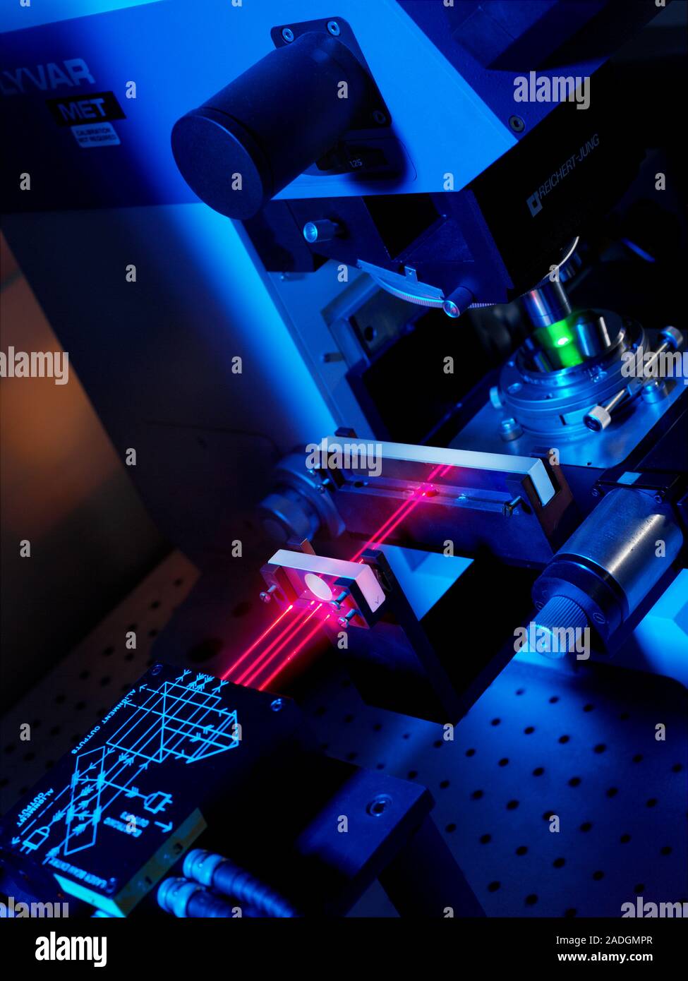 Hardness tester. This equipment determines a material's hardness by