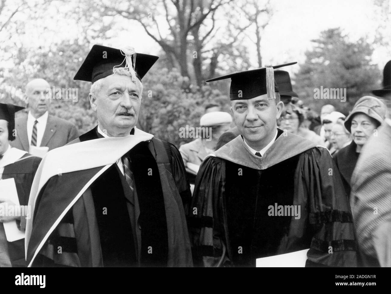 Hermann Oberth and James Van Allen (right), space pioneers. Hermann