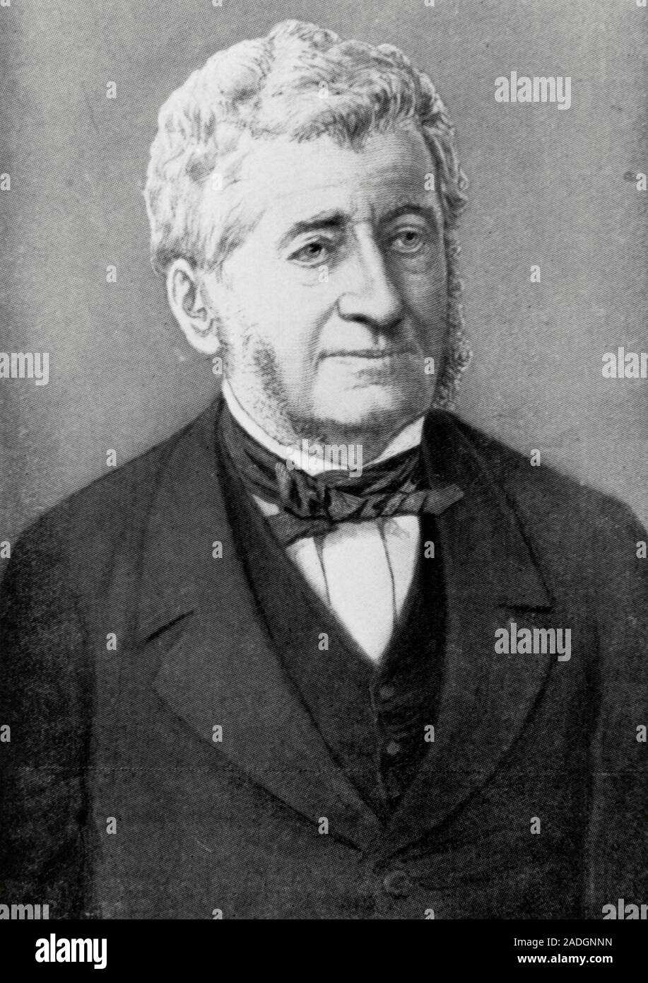 Adolphe Brogniart. Portrait of Adolphe-Theodore Brongiart (1801-76), French paleontologist and botanist. Son of the geologist Alexandre Brogniart, Ado Stock Photo