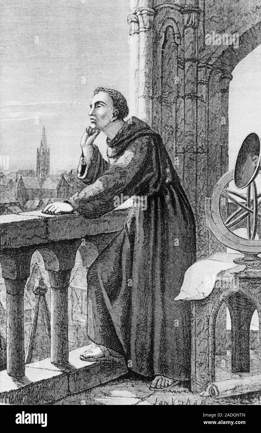 Roger Bacon. Illustration of the English philosopher and alchemist ...