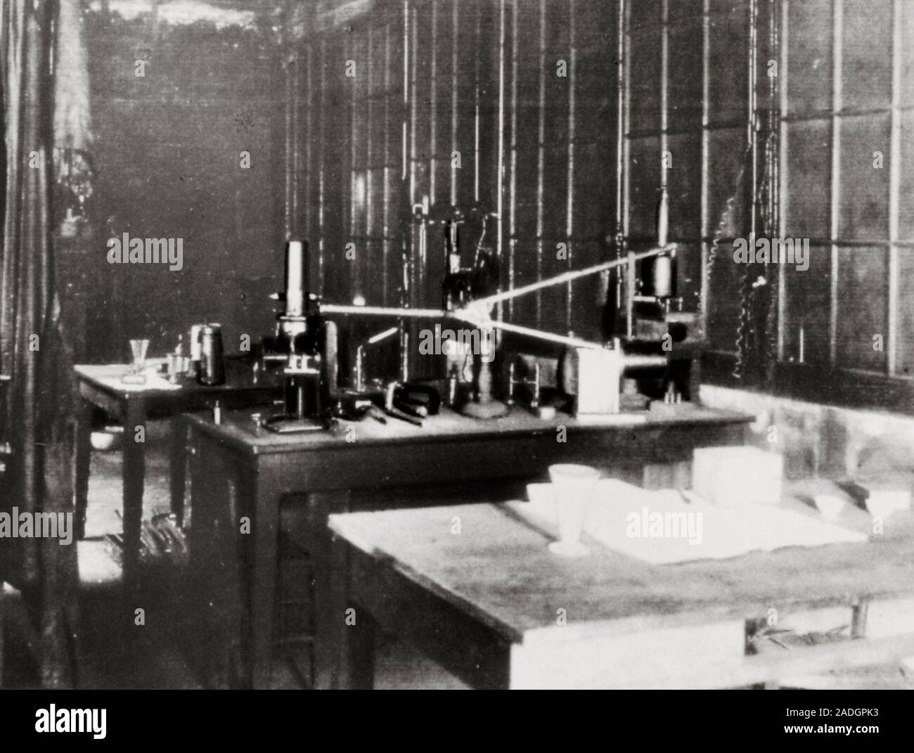 Curie's laboratory. View of the laboratory of Pierre and Marie Curie ...
