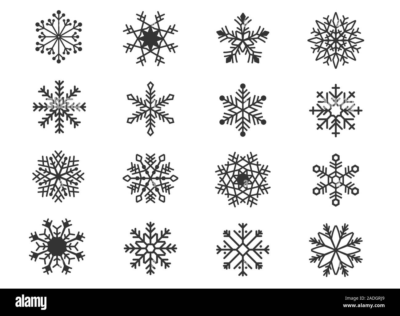 Big set of design holiday snowflakes isolate on blue background. Vector ...