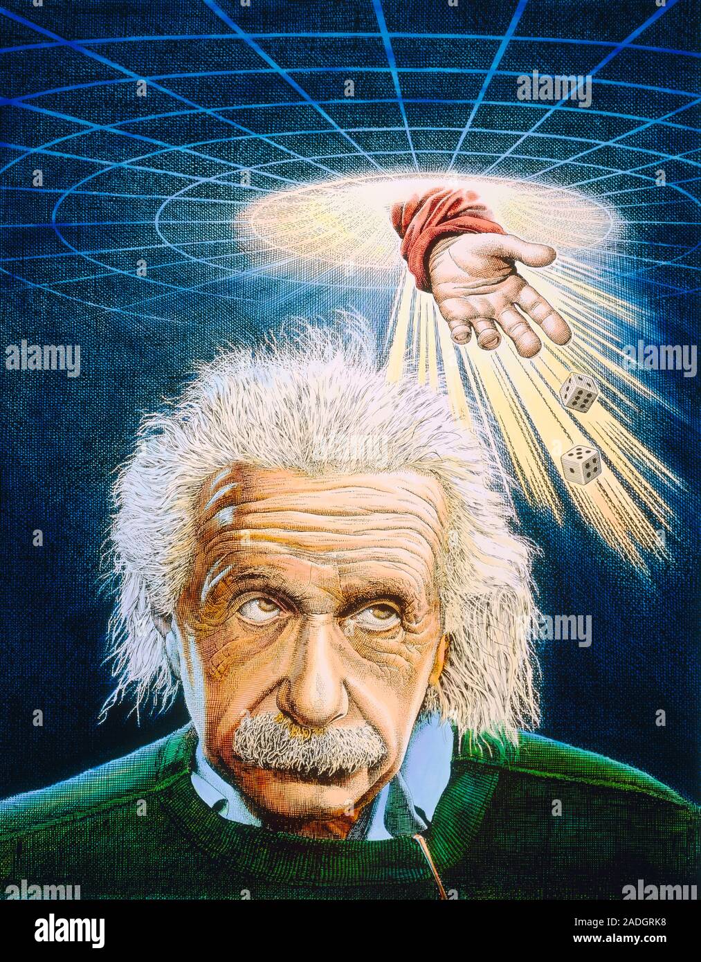 God does not play dice. Albert Einstein, German- Swiss-American physicist, born Ulm, Germany, March 14, 1879, died Princeton, US, April 18, 1955. In 1 Stock Photo