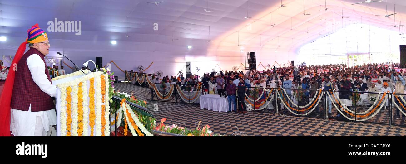 Governor of Rajasthan Kalraj Mishra addresses during the annual convocation of Maharshi Dayanand Saraswati University at Ajmer. Photo/Sumit Saraswat Stock Photo