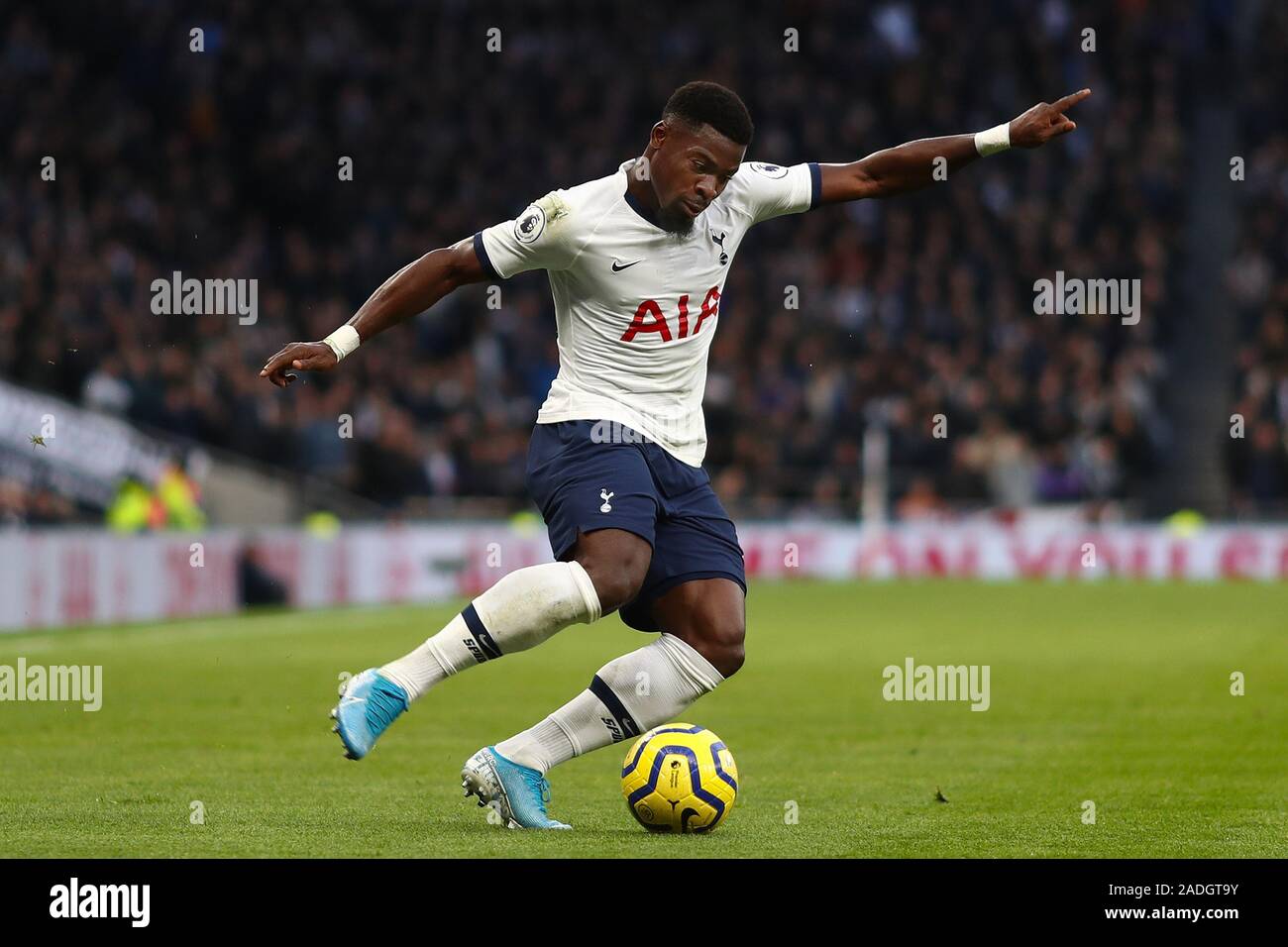 Serge Aurier of Tottenham Hotspur in action during the Premier League match between Tottenham Hotspur and AFC Bournemouth at the Tottenham Hotspur Stadium.Final Score; Tottenham Hotspur 3: 2 AFC Bournemouth. Stock Photo