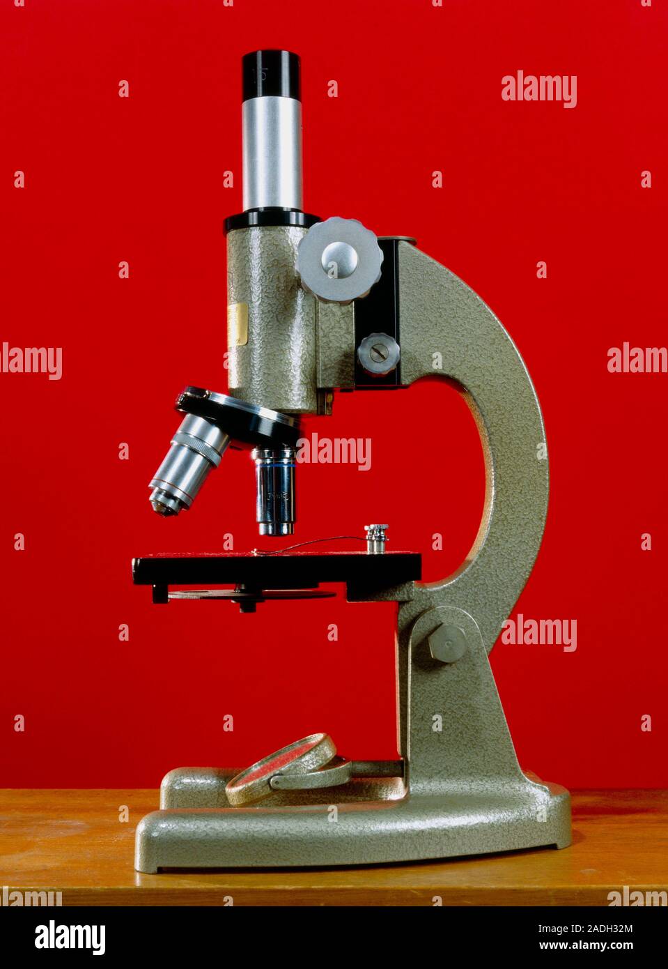 Light microscope. Side view of a light microscope with a single