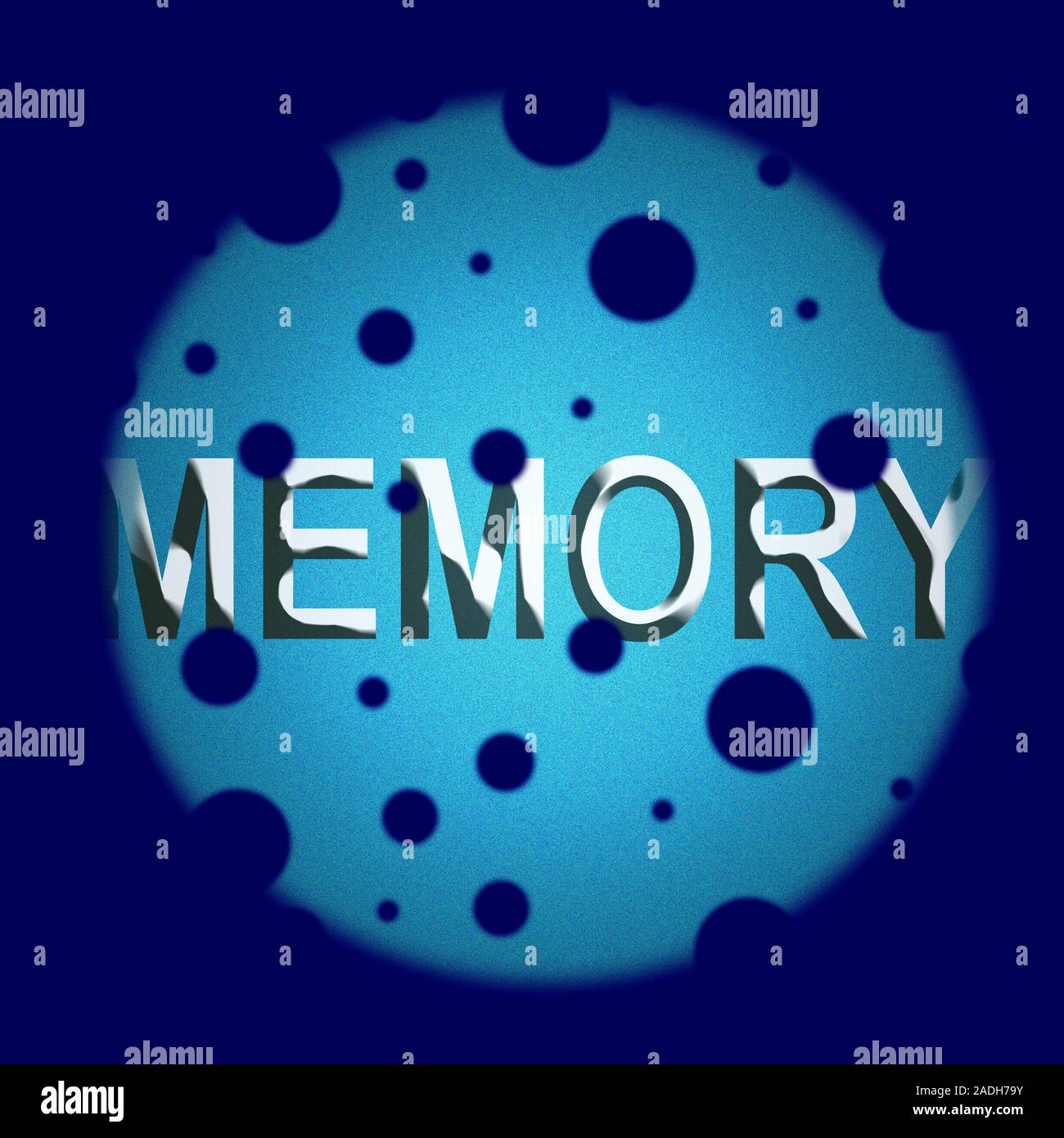 Alzheimer's disease. Conceptual computer artwork representing the memory loss associated with Alzheimer's disease and senility. Alzheimer's is the mos Stock Photo