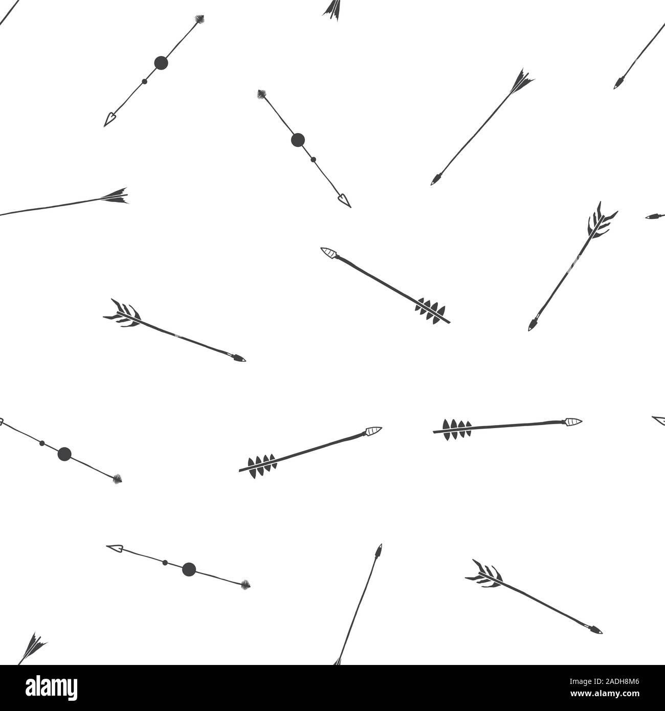 Doodle arrows seamless pattern,vector background Stock Vector