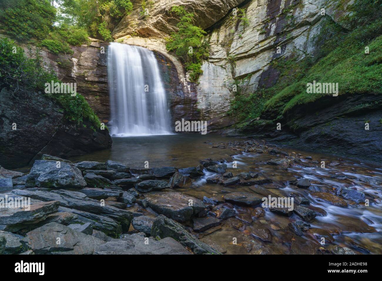 Looking Glass Falls in Pisgah National Forest, near Asheville, North Carolina Stock Photo