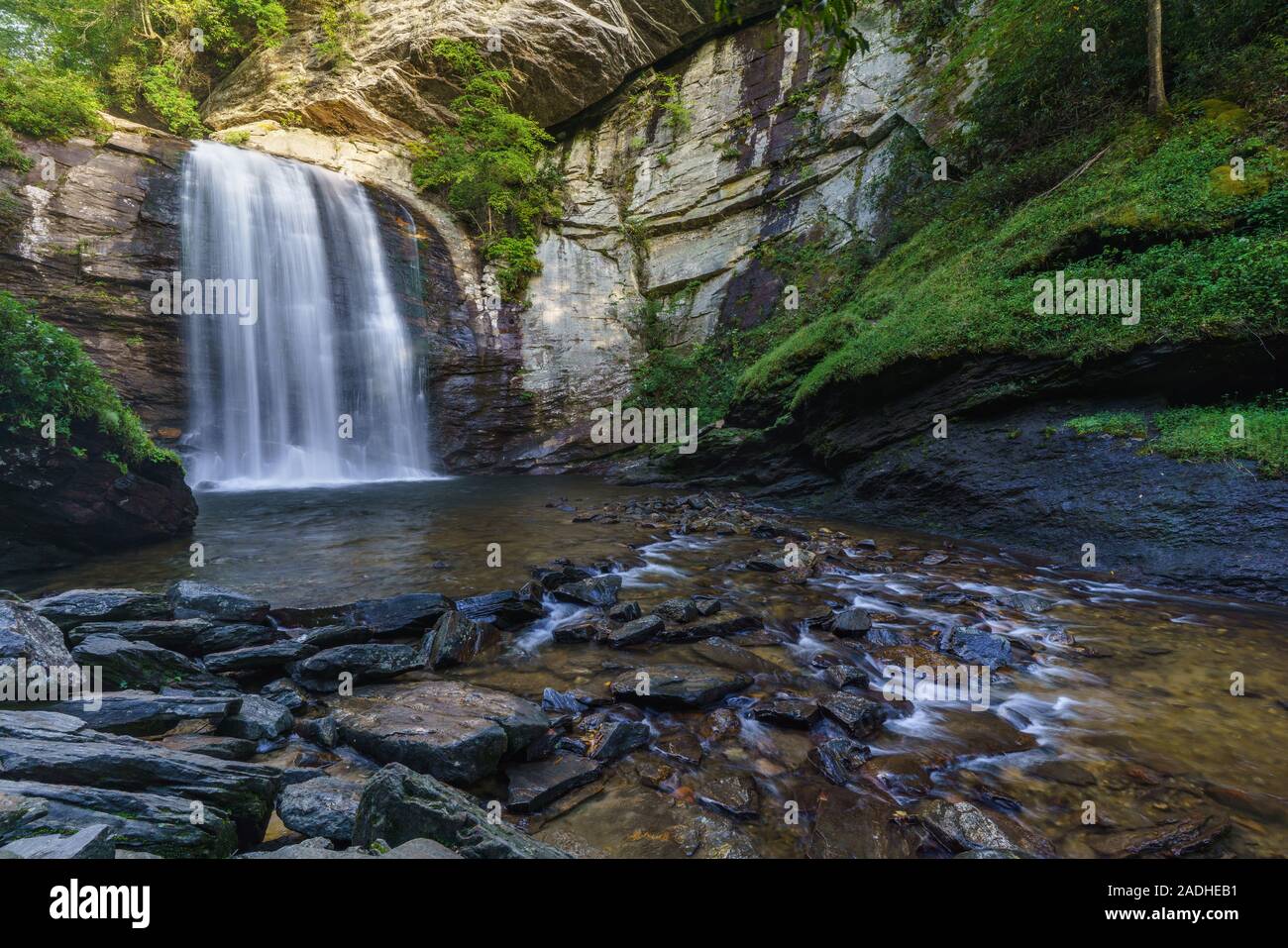 Looking Glass Falls in Pisgah National Forest, near Asheville, North Carolina Stock Photo