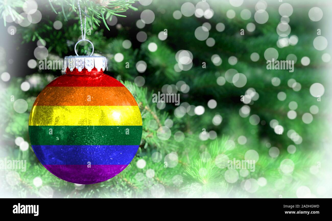 Christmas and New Year background with a flag of lgbt Stock Photo - Alamy