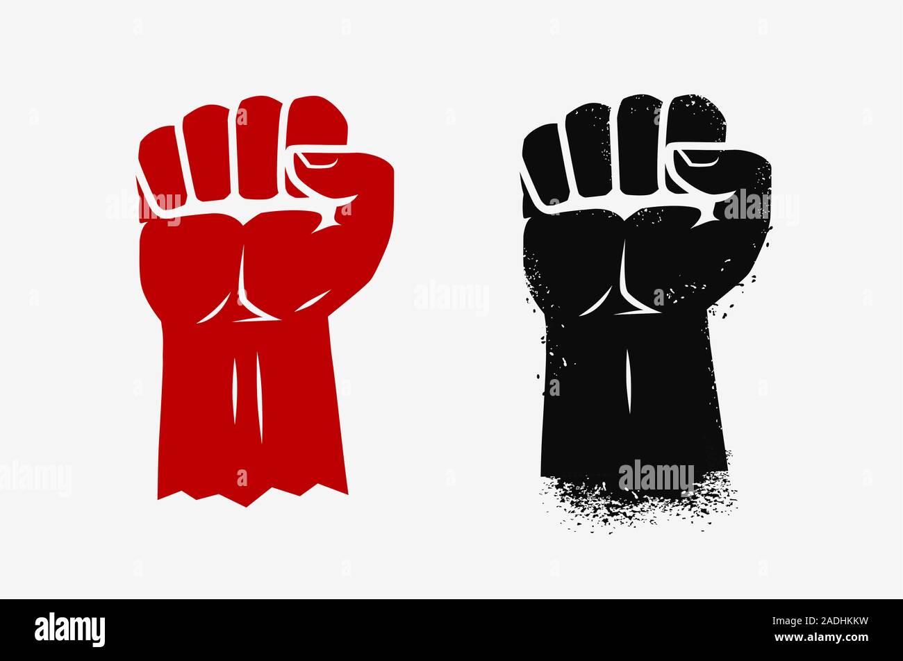 Raised clenched fist. Graphic symbol vector illustration Stock Vector