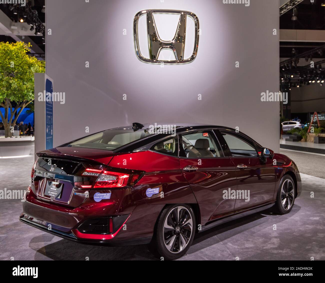 LOS ANGELES, CA/USA - NOVEMBER 20, 2019: A 2019 Honda Clarity electric hybrid car at the Los Angeles Auto Show. Stock Photo