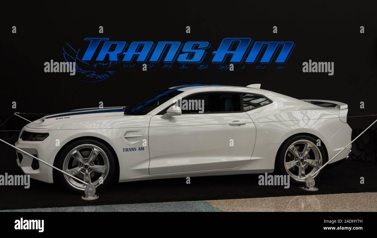 LOS ANGELES, CA/USA - NOVEMBER 20, 2019: A 2019 Trans Am Worldwide Super Duty 455 (based on a Chevrolet Camaro) car at the Los Angeles Auto Show. Stock Photo