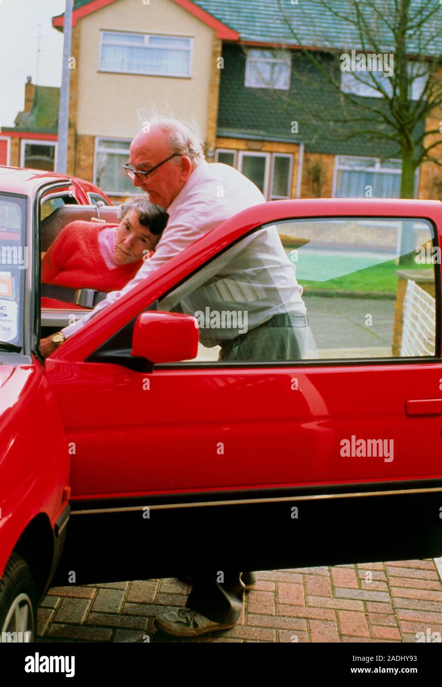 Car for the disabled. A small family car converted for use by a