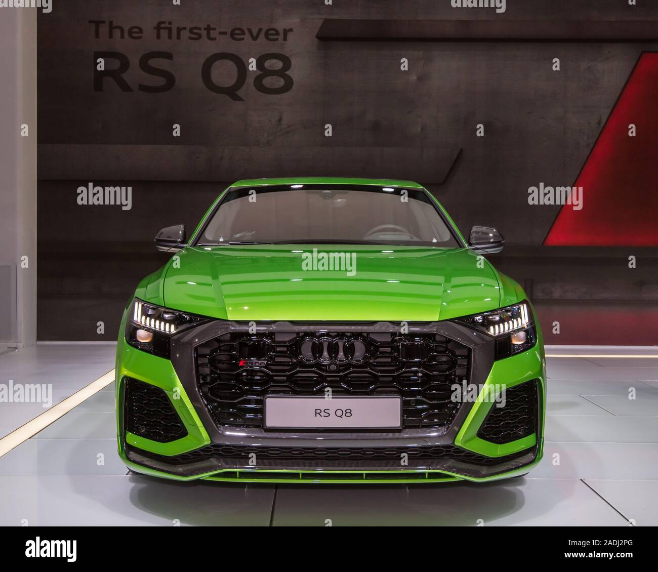 LOS ANGELES, CA/USA - NOVEMBER 20, 2019: A 2020 Audi RS Q8 car at the Los Angeles Auto Show. Stock Photo