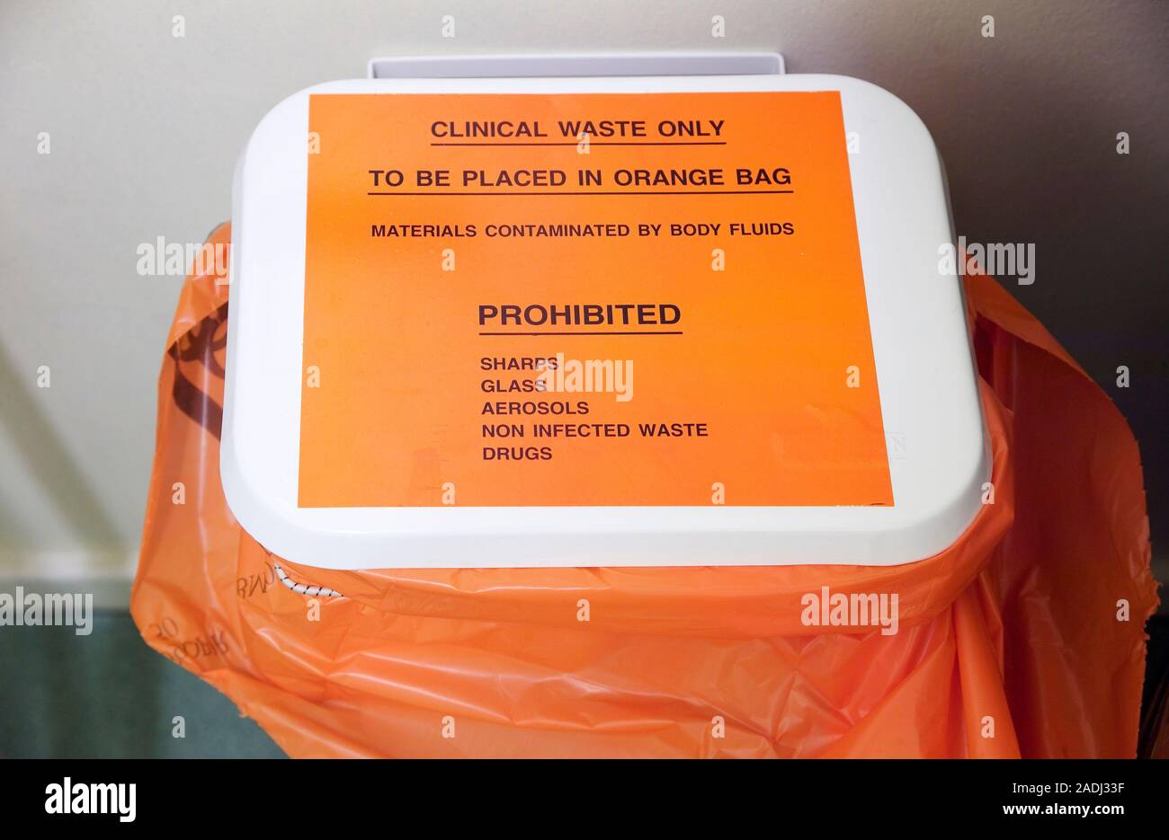 Clinical waste disposal bin in a hospital Stock Photo Alamy
