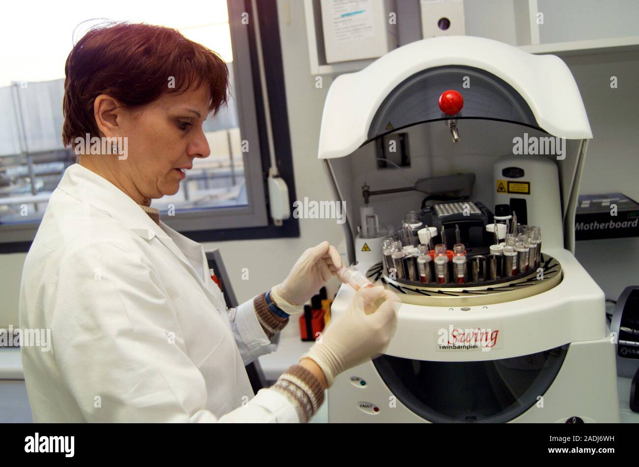 Blood centrifuge machine used to separate the various components in
