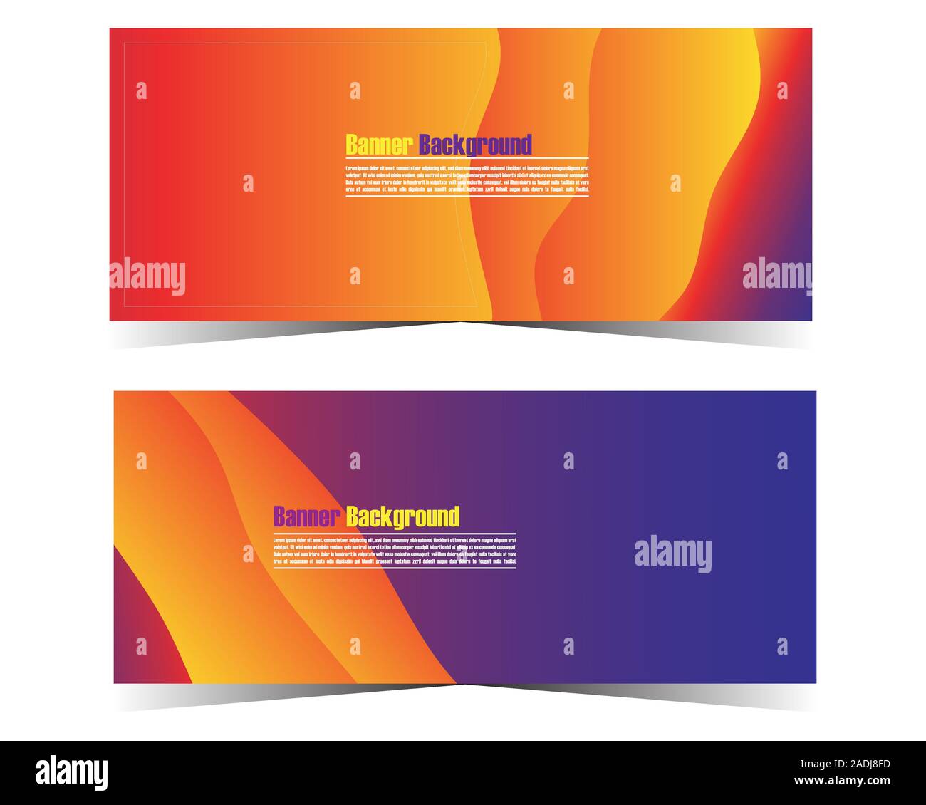 Modern colorful flow poster and web banner. Wave Liquid shape in orange ...